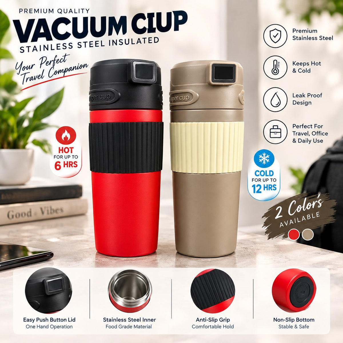 480ml Stainless steel vacuum mug