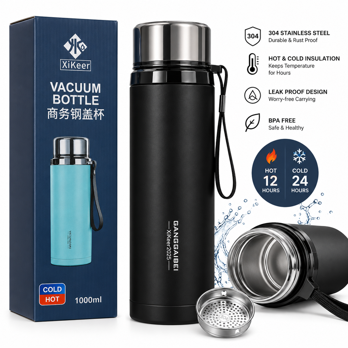 1000 ML Double Wall Insulated Stainless Steel