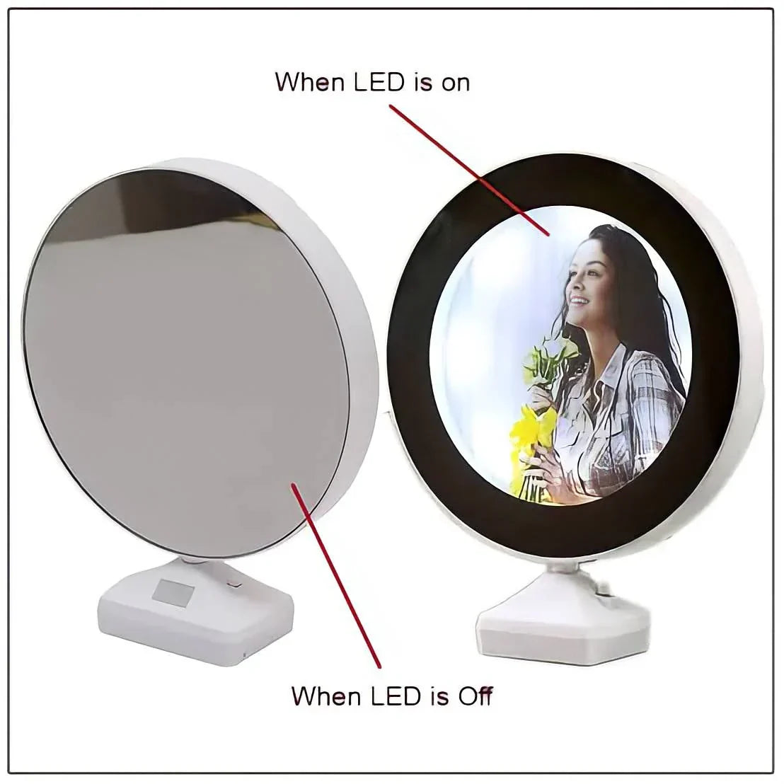 magic mirror photo frame with led light