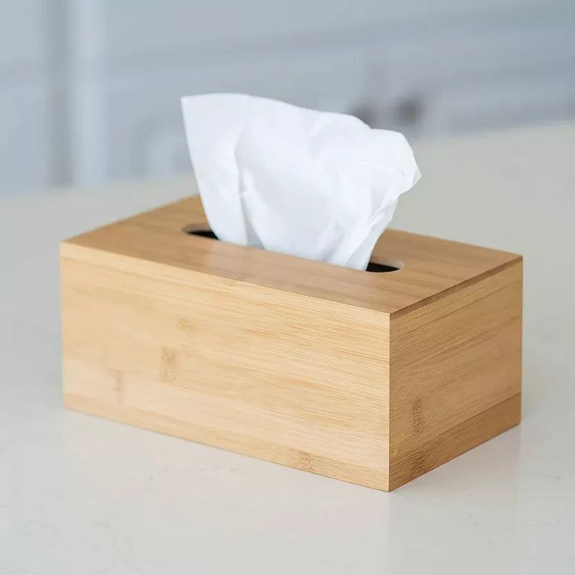 Tissue Box with Wooden Lid Household