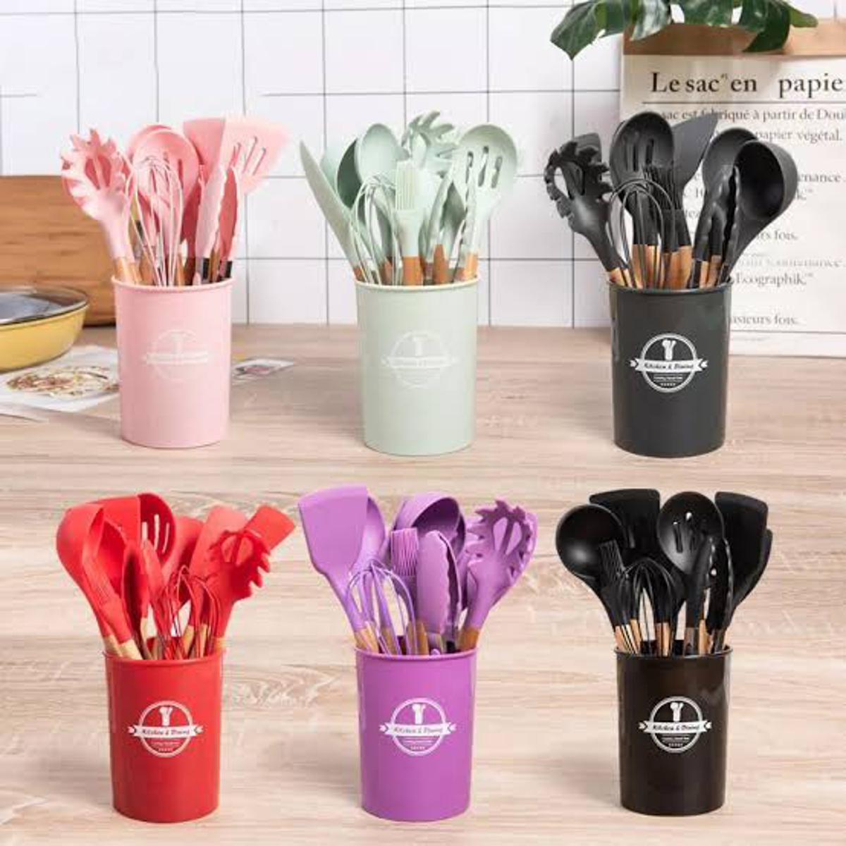 Silicone Cooking Utensils Kitchen Utensil Set 