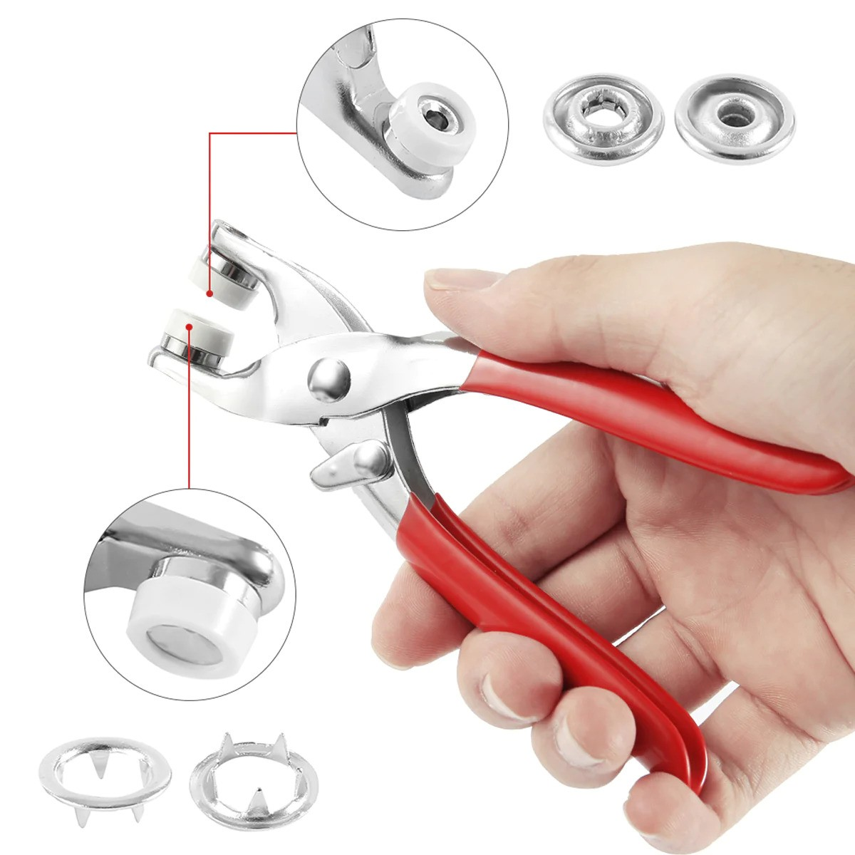 Press Studs Pliers 9.5mm  (Clip Pliers+25pcs Rings Buttons)