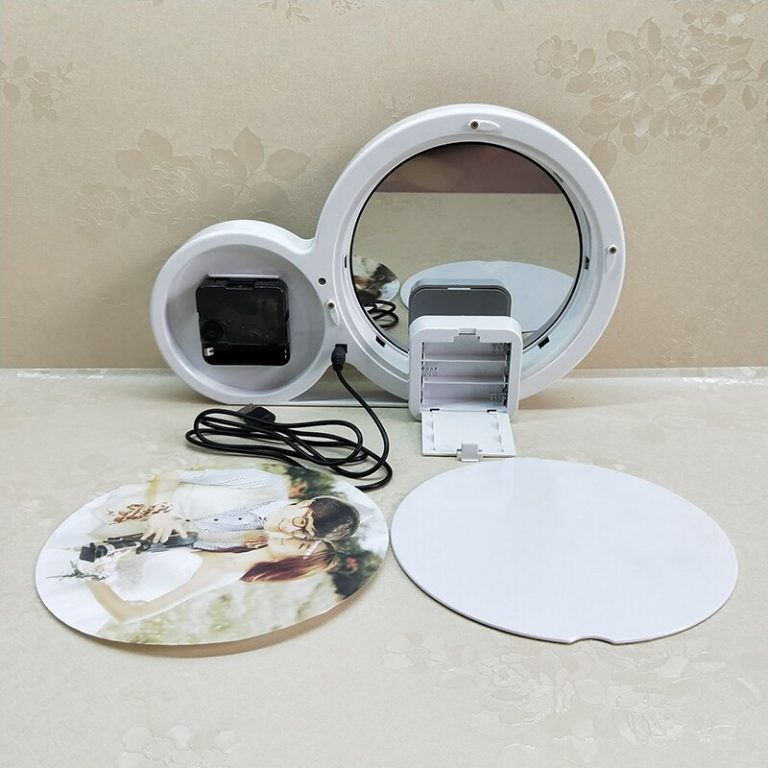 magic mirror photo frame with clock