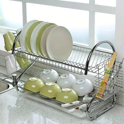 S-Shaped Double-Layer Dish Rack