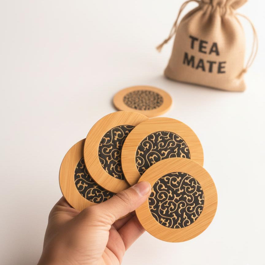 wooden tea coaster