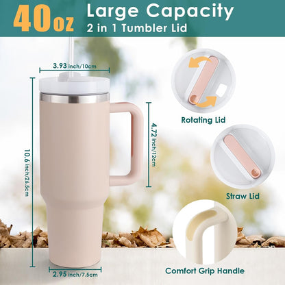 Stanley 40oz Tumbler with Straw Lid and Handle, Stainless Steel Vacuum Insulated Coffee Cup