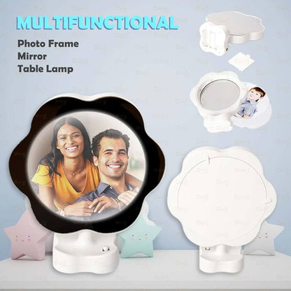 magic mirror photo frame with led light Flower Design