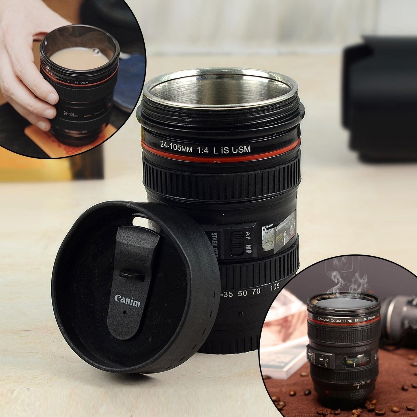 camera lens coffee mug