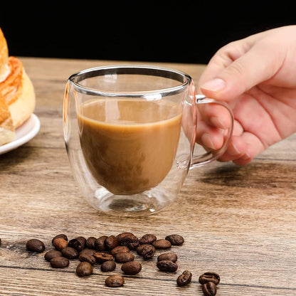 Double Wall Glass Coffee Mug Tea Cup Mug For Drinking milk Coffee