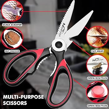 Kitchen Scissors  Strong Stainless Steel Kitchen Scissors  - Black
