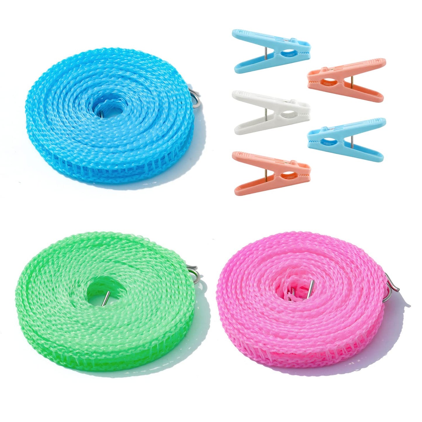 Laundry Rope, Portable Multifunctional Drying with Clips 5 Meter