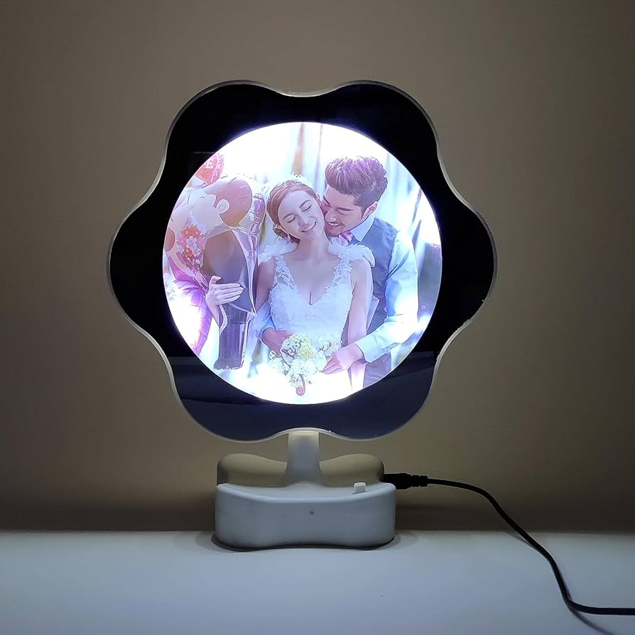 magic mirror photo frame with led light Flower Design