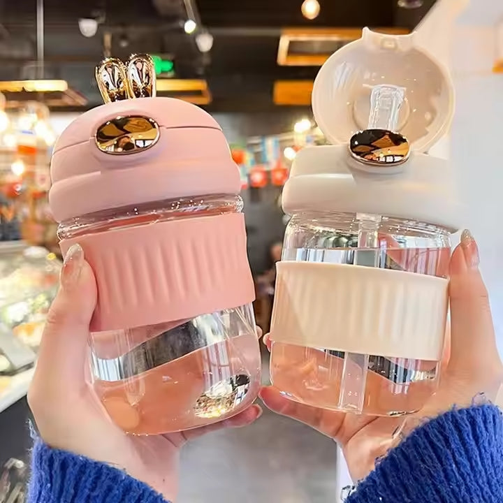 Rabbit Design Straw Cup For Kids 400 ml