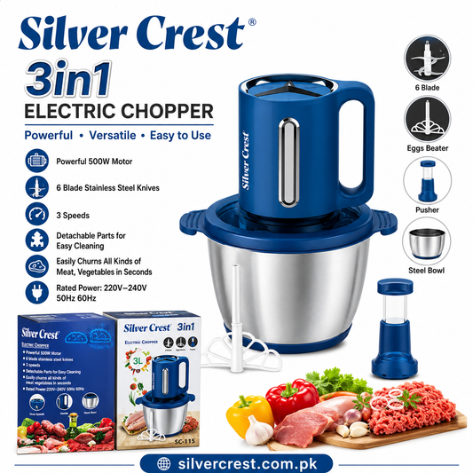 silver crest chopper 3 liter Meat Chopper  Electric Meat Grinder 3 liter