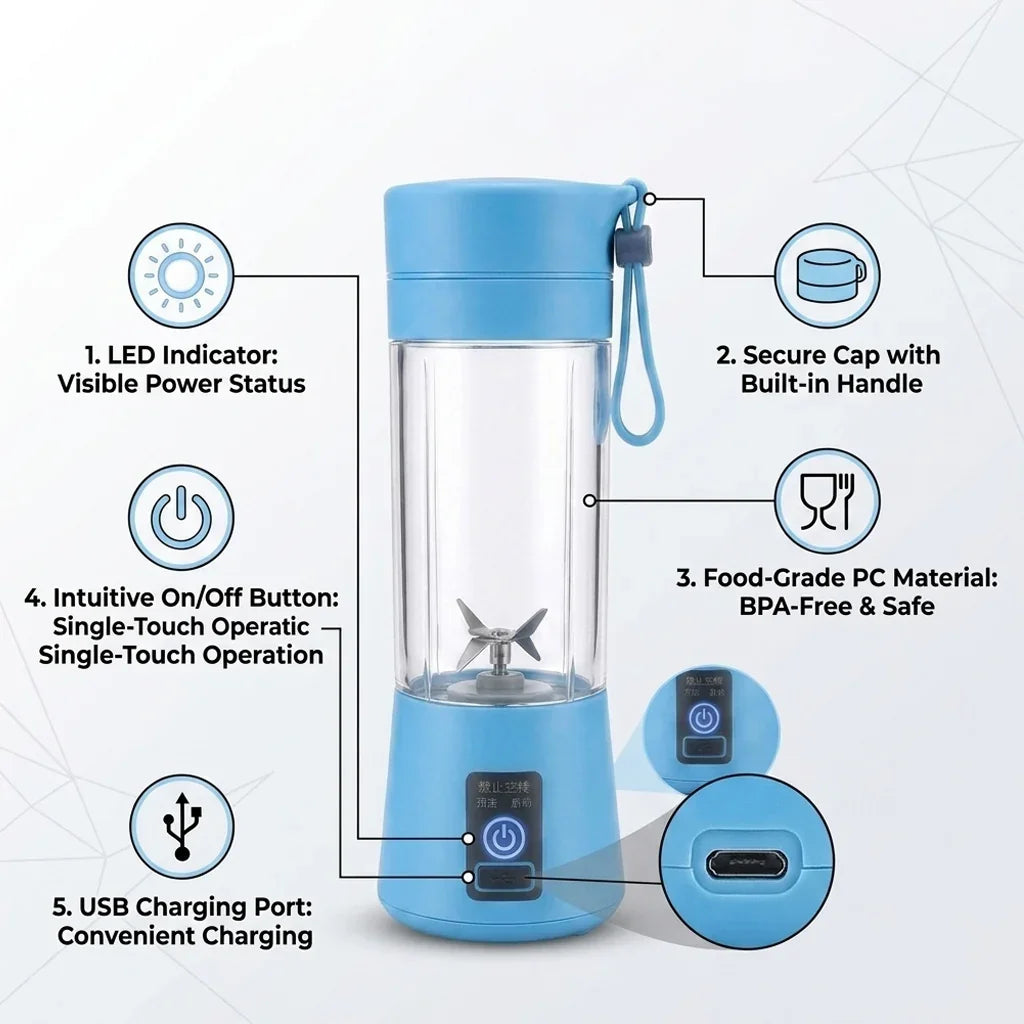 Rechargeable mini Portable juicer Blender 380ml