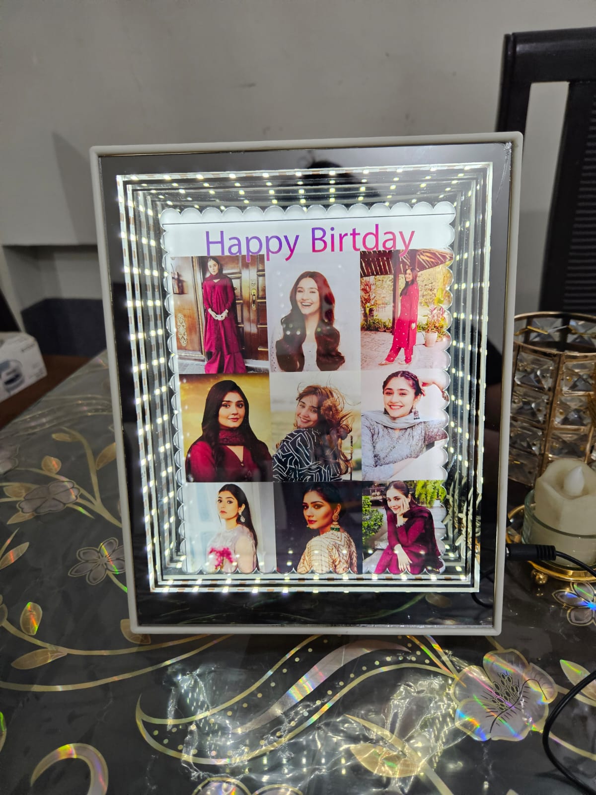 3D Magic Photo Frame With Mirror Square Shape