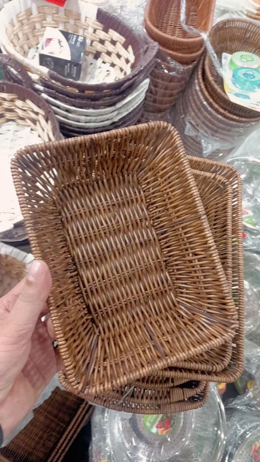 Storage Tray Wicker Baskets Bread Fruit Food Breakfast
