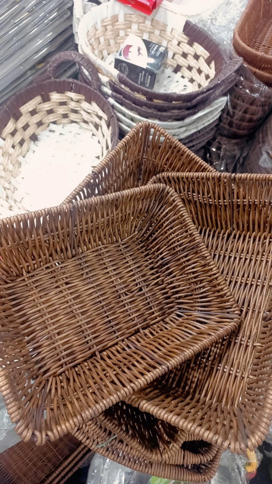 Storage Tray Wicker Baskets Bread Fruit Food Breakfast