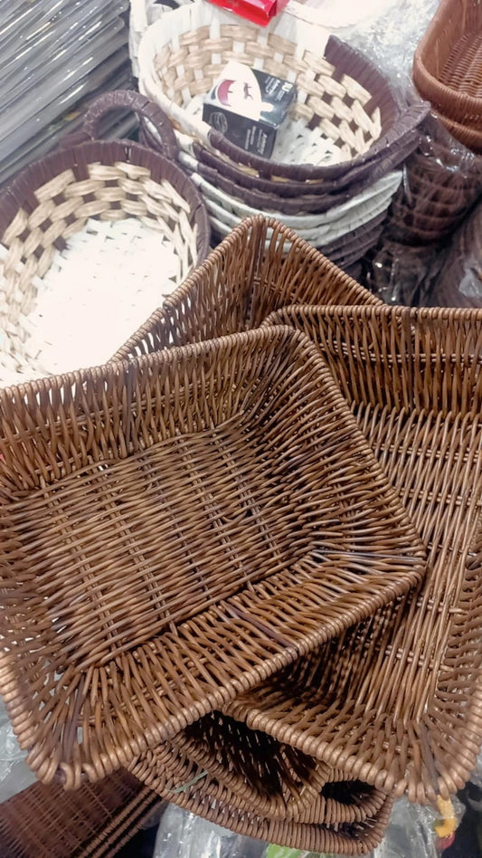 Storage Tray Wicker Baskets Bread Fruit Food Breakfast