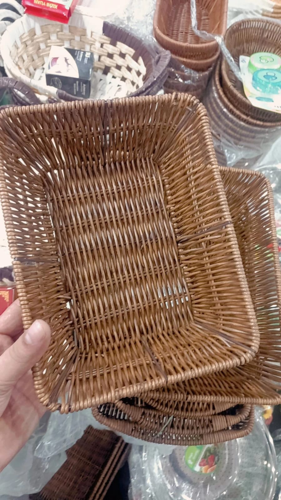 Storage Tray Wicker Baskets Bread Fruit Food Breakfast