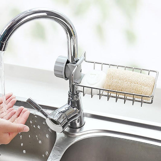 Stainless Steel Faucet Storage Rack - kitchenly.pk