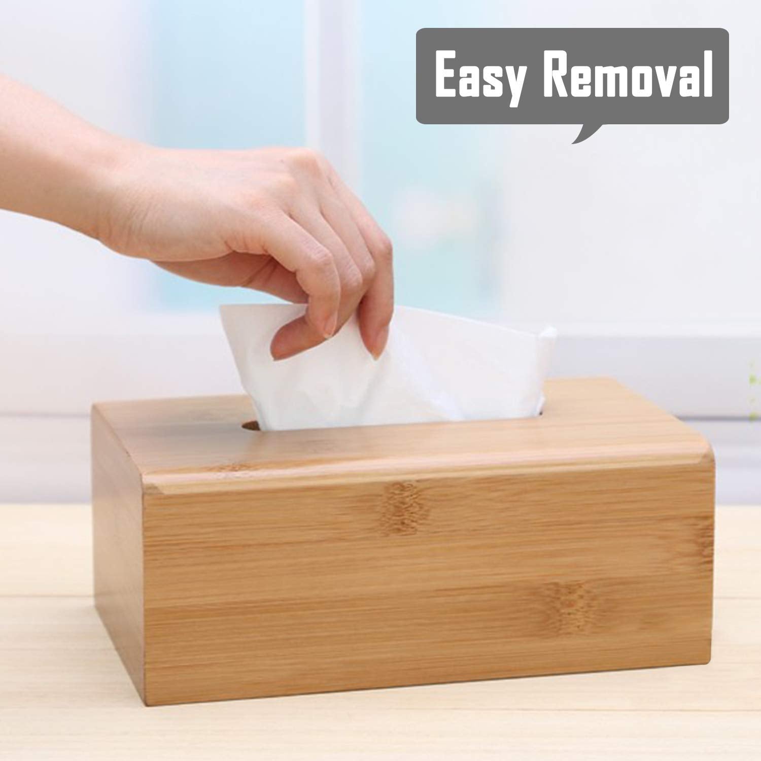 Tissue Box with Wooden Lid Household