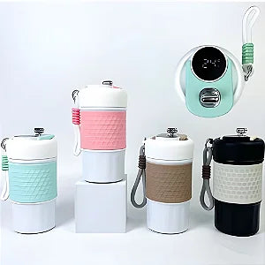 coffee mug 450 ml with Smart display  silicone grip Stylish travel mug