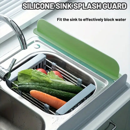 Kitchen Sink Water Splash Guard & Rubber Water Stopper | Suction Fit