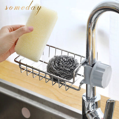 Stainless Steel Faucet Storage Rack - kitchenly.pk
