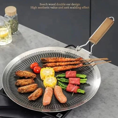 laser coating tawa with foldable handle 30 cm 32cm