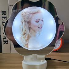 magic mirror photo frame with led light Flower Design