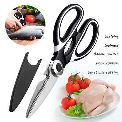 Kitchen Scissors  Strong Stainless Steel Kitchen Scissors  - Black