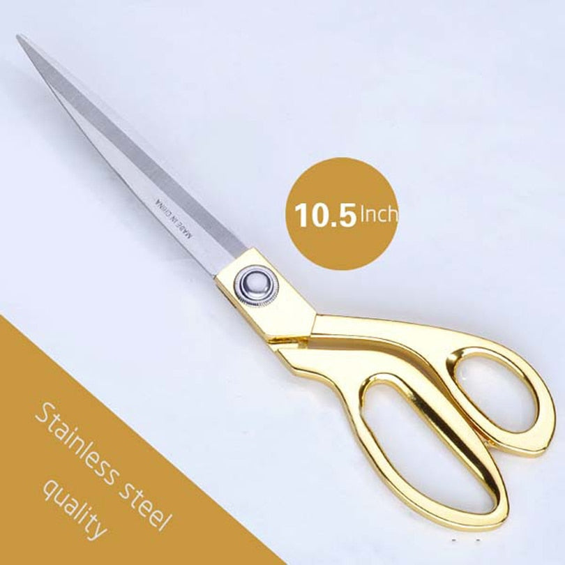 Professional Tailor Sewing Scissors Stainless Steel Golden Sharp - kitchenly.pk