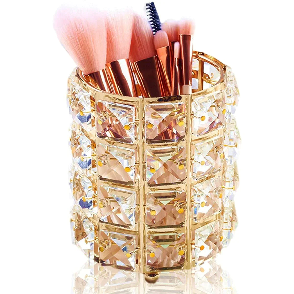 Crystal Makeup Brush Storage Bucket Eyebrow Pencil box - kitchenly.pk