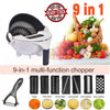 9 in 1 Multifunctional Rotating Vegetable Cutter Kitchen Slicer with Drain Basket - kitchenly.pk