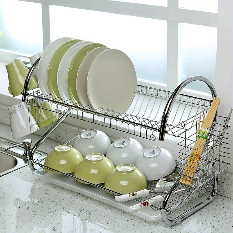 S-Shaped Double-Layer Dish Rack