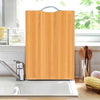 Bamboo Wood Thick Cutting Board for Kitchen with a Stainless Steel Handle - kitchenly.pk