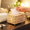 High Quality Rectangular Beaded Metal Tissue Box Paper Acrylic Tissue Box - kitchenly.pk