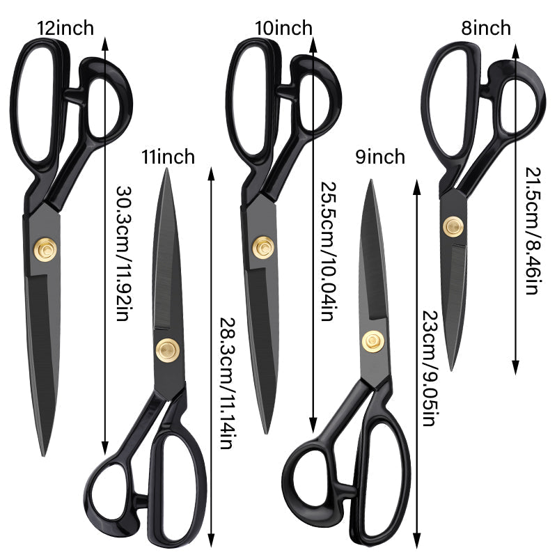 Professional  Tailor Scissors Retro Black Steel Sewing Scissors For Clothes Leather Fabric Craft Scissors - kitchenly.pk