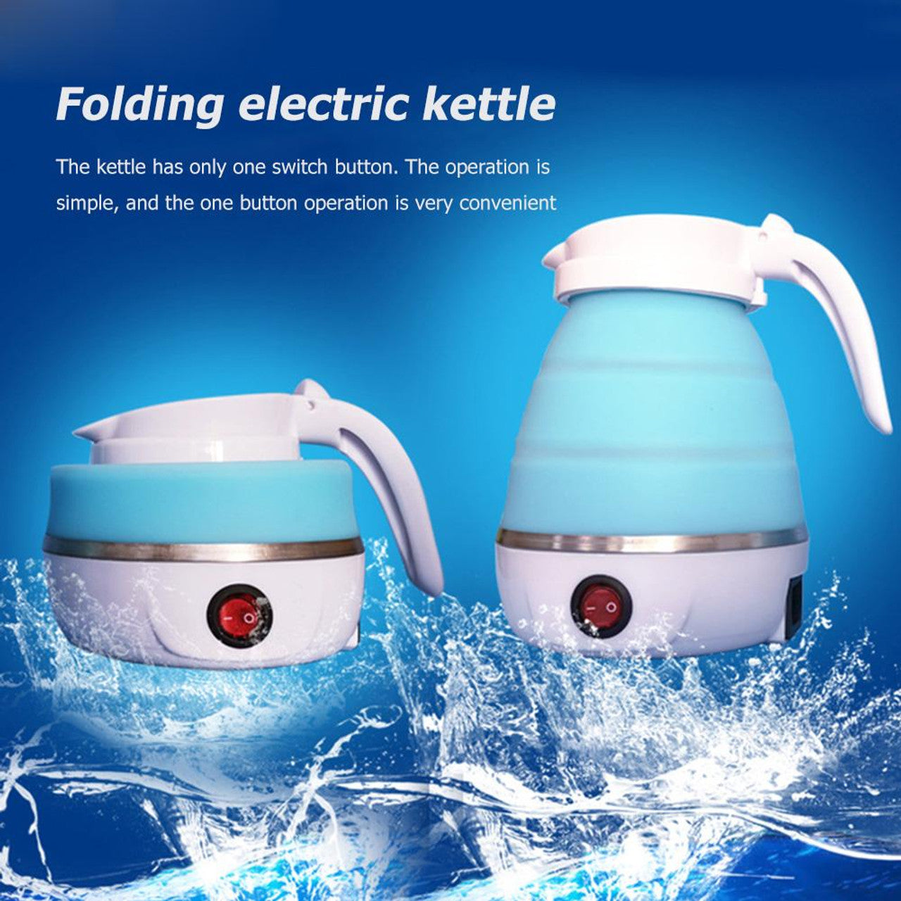 Travel Collapsible Portable Foldable Electric Kettle 600ML Kitchenly