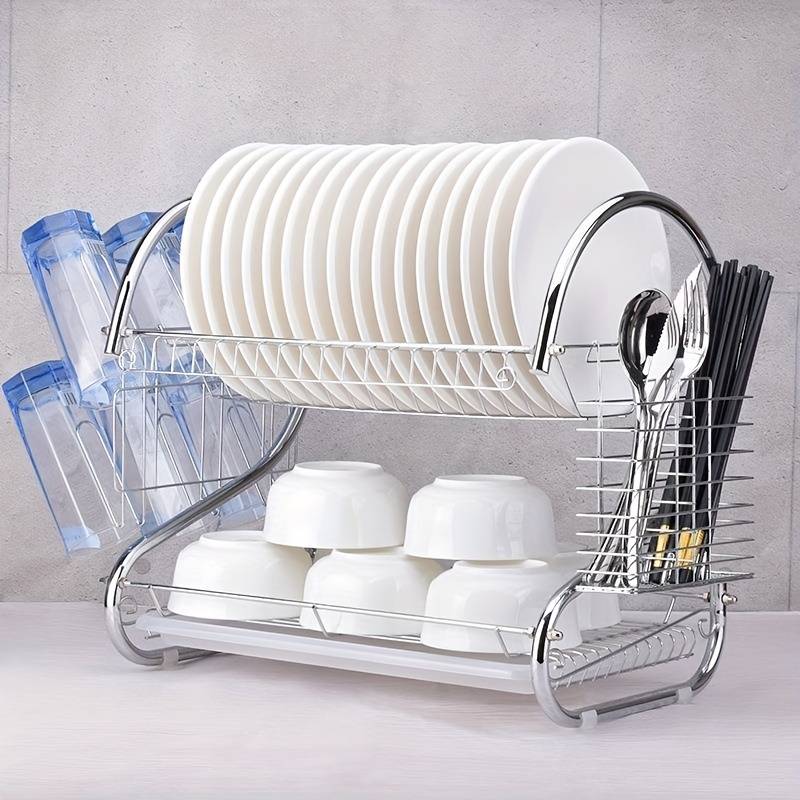 S-Shaped Double-Layer Dish Rack