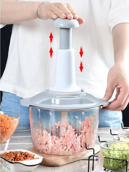 Hand Press Food Chopper Multifunctional Manual Vegetable Cutter - kitchenly.pk