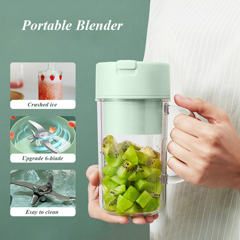 Juicer Bottle With Straw Rechargeable Fruit Juicer 5oo ml 6 Blades